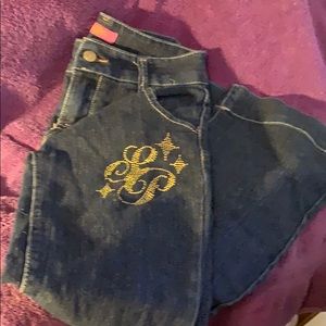 SOUTH POLE Stretch Bootcut Denim Jeans Girls Size 8 Y2K Streetwear